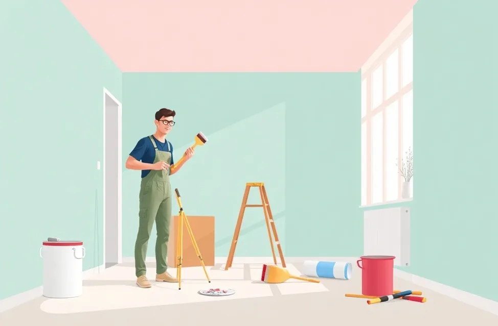 Intérieur rénové après travaux de peinture à Saint-Jean-de-la-Ruelle