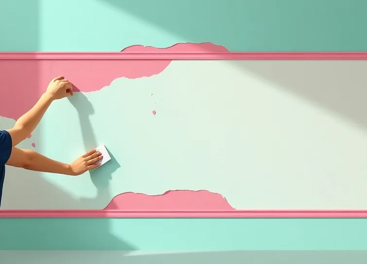 Application d'un enduit décoratif à la lisseuse sur un mur